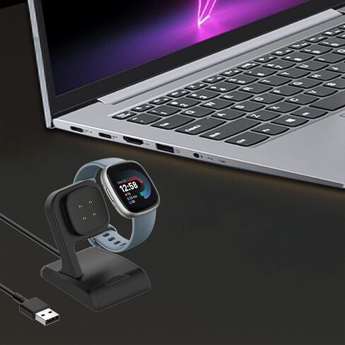 Charger for Fitbit Versa 4/3, Sense 2/1, Smart Watch Charging Stand Dock with 3.3ft USB Cable Cord in Saudi Arabia