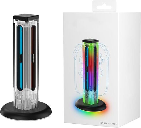 قاعدة شحن Vikye لجهاز NSwitch 2(2025)، قاعدة شحن مغناطيسية محمولة ثنائية الاتجاه مع 9 مصابيح RGB لملحقات NSwitch 2 in Saudi Arabia