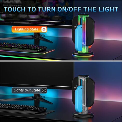 قاعدة شحن Vikye لجهاز NSwitch 2(2025)، قاعدة شحن مغناطيسية محمولة ثنائية الاتجاه مع 9 مصابيح RGB لملحقات NSwitch 2 in Saudi Arabia