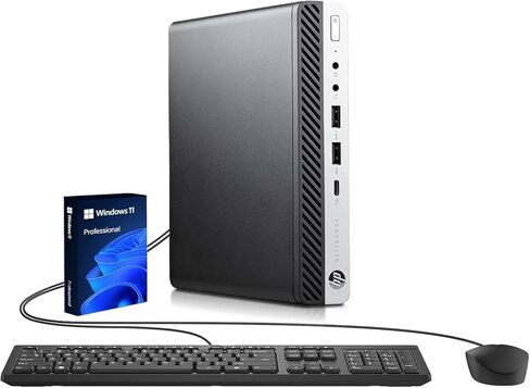 كمبيوتر مكتبي HP EliteDesk 800 G5 صغير عالي الأداء، الجيل التاسع Intel Core i5-9500T، ذاكرة الوصول العشوائي DDR4 سعة 8 جيجابايت، SSD 256 جيجابايت، لوحة مفاتيح وماوس، دعم 4K، WiFi، Windows 11 Pro (متجدد) in Kuwait