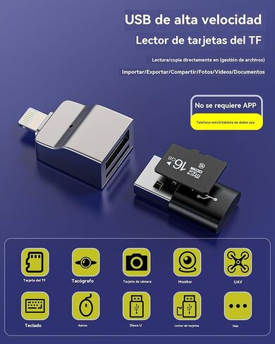 محول Lightning إلى Micro SD قارئ بطاقات USB 3.0 (2 في 1) قارئ بطاقات TF معتمد من MFI لكابل Apple OTG ومحول كاميرا رقمية لهاتف iPhone 14 Pro Max لمحول iPad موصل Lightning Jack in Saudi Arabia