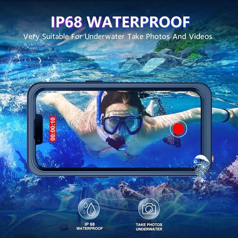 Temdan Compatible with iPhone 13 Pro Max Case Waterproof Built-in Screen & Camera Protector IP68 Underwater Full Body Military Dropproof Shockproof Phone Case 6.1" in Saudi Arabia
