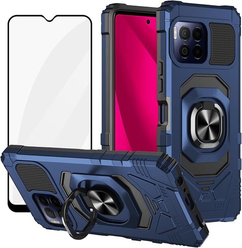 حافظة هاتف Ailiber for T-Mobile REVVL 7 Pro المغناطيسية، حافظة Metro REVVL 7 5G مع واقي شاشة، مسند حلقي لتركيب السيارة، حافظة هاتف خلوي واقية شديدة التحمل لـ REVVL7 5G-أزرق in Kuwait