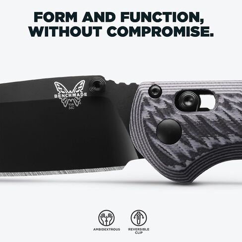 Benchmade - سكين EDC خارجي من فريك، شفرة ذات نقطة إسقاط مع مقبض G10 رمادي/أسود (560BK-1) in Saudi Arabia