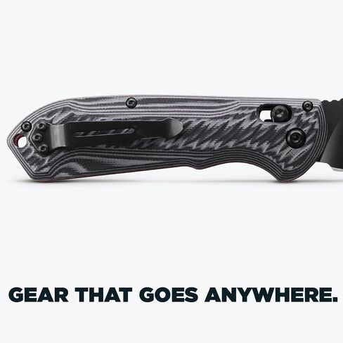 Benchmade - سكين EDC خارجي من فريك، شفرة ذات نقطة إسقاط مع مقبض G10 رمادي/أسود (560BK-1) in Saudi Arabia