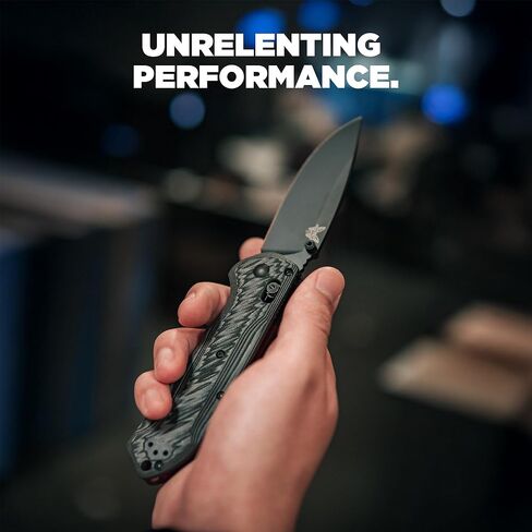 Benchmade - سكين EDC خارجي من فريك، شفرة ذات نقطة إسقاط مع مقبض G10 رمادي/أسود (560BK-1) in Saudi Arabia