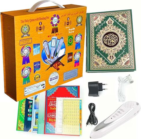 Quran Reading Pen, AIPEBANI Large Size Quran Book Electronic Reader Pen Word-by-Word Digital Rechargeable Holy Quran Recorder 25 Languages and Reciters 6 Books, Ramadan Gift for Kids Adults Blue in Kuwait