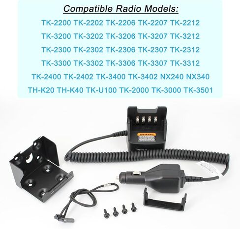 شاحن سفر KVC-19 KSC-35S مناسب للراديو TK-2312 TK-3312 TK-2200 TK-3200 TK-2400 TK-3400 TK-2402 TK-3402 NX240 NX340 TH-K20 TH-K40، KNB-29N KNB-45L KNB-65L شاحن سيارة يعمل بالبطارية in Saudi Arabia