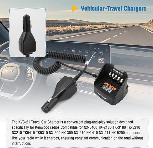 شاحن سفر بديل KVC-21 متوافق مع كينوود TK-2180 TK-3180 TK-5210 TK-5310 TK-5220 TK-5320 TK-5410 NX200 NX300 NX210 NX410 NX411 NX-5200 NX-5400 شاحن لاسلكي KNB-47L KNB-48L in Kuwait