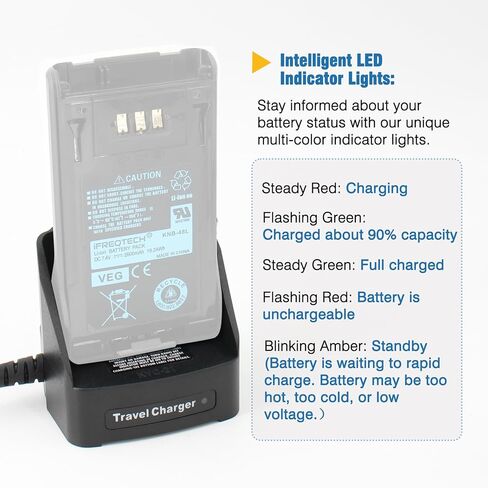 شاحن سفر بديل KVC-21 متوافق مع كينوود TK-2180 TK-3180 TK-5210 TK-5310 TK-5220 TK-5320 TK-5410 NX200 NX300 NX210 NX410 NX411 NX-5200 NX-5400 شاحن لاسلكي KNB-47L KNB-48L in Kuwait