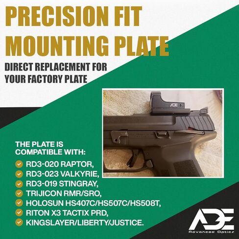 لوحة تركيب بصريات متقدمة من ADE لجهاز Ruger 57 / Ruger 5.7 - محول متوافق دقيق لبصمة RMR Red Dot - متوافق مع Holosun 407C/507C/508T، Trijicon RMR/SRO وADE RD3-020 Raptor in Kuwait