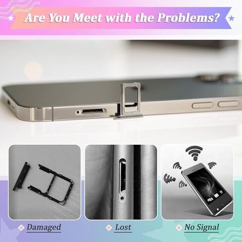 2PCS SIM Card Tray for iPhone 12 Pro/12 Pro Max SIM Card Slot Holder Replacement for iPhone 12 Pro/12 Pro Max with Open Eject Pin(Black) in Saudi Arabia