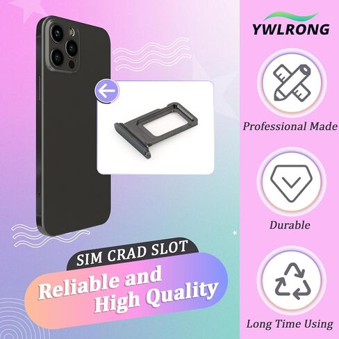 2PCS SIM Card Tray for iPhone 12 Pro/12 Pro Max SIM Card Slot Holder Replacement for iPhone 12 Pro/12 Pro Max with Open Eject Pin(Black) in Saudi Arabia
