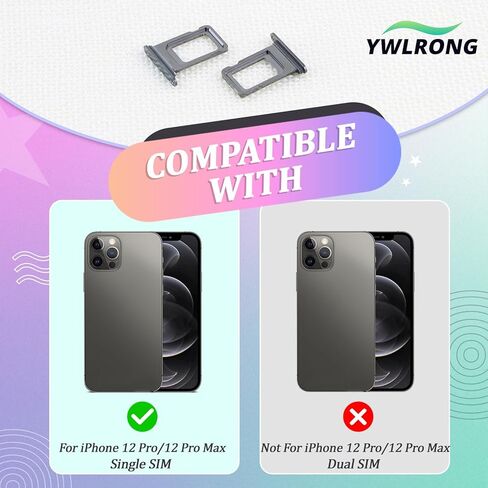 2PCS SIM Card Tray for iPhone 12 Pro/12 Pro Max SIM Card Slot Holder Replacement for iPhone 12 Pro/12 Pro Max with Open Eject Pin(Black) in Saudi Arabia