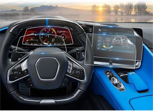 For 2024 2025 Chevy Corvette C8 ZR1 Screen Protector - (4PCS) Nano Film - Corvette 2022 2023 2024 2025 12 Inch Touchscreen & Instrument Accessories in Saudi Arabia