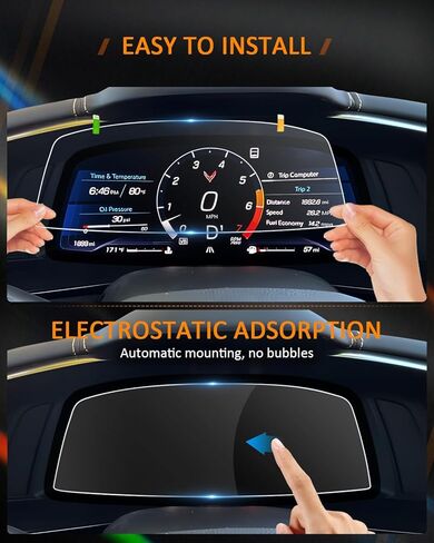 For 2024 2025 Chevy Corvette C8 ZR1 Screen Protector - (4PCS) Nano Film - Corvette 2022 2023 2024 2025 12 Inch Touchscreen & Instrument Accessories in Saudi Arabia