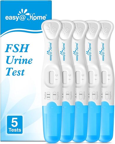 Easy@Home FSH Test Kit for Women - at-Home Hormone & Cycle Tracking with Premom App | Midstream Urine Test for Female Hormone Tracking | Reliable & Quick Results | 5 Tests in Kuwait