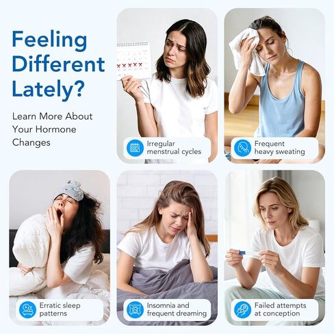 Easy@Home FSH Test Kit for Women - at-Home Hormone & Cycle Tracking with Premom App | Midstream Urine Test for Female Hormone Tracking | Reliable & Quick Results | 5 Tests in Kuwait