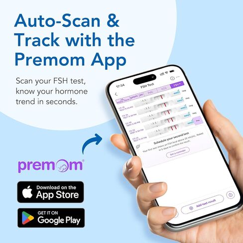 Easy@Home FSH Test Kit for Women - at-Home Hormone & Cycle Tracking with Premom App | Midstream Urine Test for Female Hormone Tracking | Reliable & Quick Results | 5 Tests in Kuwait
