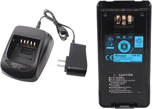 شاحن KSC-32 مع بطارية ليثيوم أيون KNB-33L 2000mAh متوافقة مع TK2180 TK3180 TK5210 TK5310 TK5410 NX-410 NX-411 in Saudi Arabia