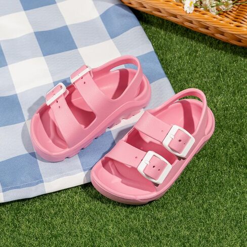 Toddler Boys Girls Double Buckle Sandals Adjustable Open Toe Beach & Pool Water Shoes for Unisex with Back Strap in Saudi Arabia