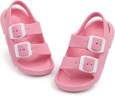 Toddler Boys Girls Double Buckle Sandals Adjustable Open Toe Beach & Pool Water Shoes for Unisex with Back Strap in Saudi Arabia