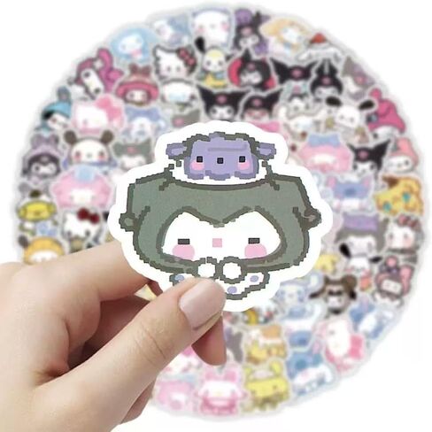 100 قطعة من ملصقات الرسوم المتحركة سانريو، Kawaii Hello Kitty Kuromi Mymelody ملصق فينيل مقاوم للماء للأولاد والبنات المراهقين وأجهزة الكمبيوتر المحمول للبالغين، حقيبة سفر، هاتف، دراجة، زجاجة مياه، جيتار، كمبيوتر، لوح تزلج in Kuwait