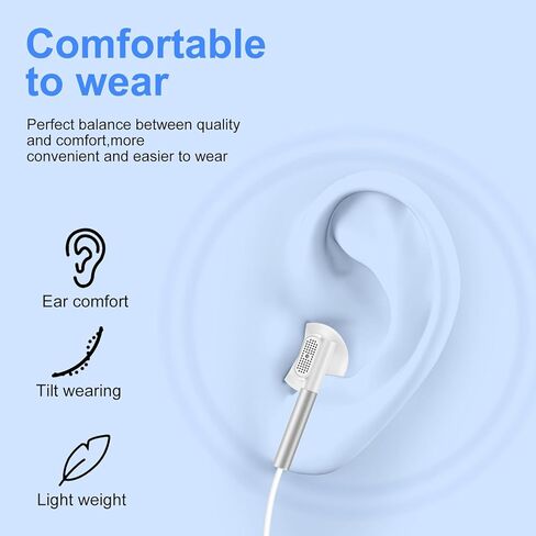 Type C Headphones Wired for iPhone 16e 17/16 Pro Max/16 Pro/16 Plus/16/15, USB C Earphones Noise Canceling Earbuds with Mic & Remote Control for Samsung Galaxy S25 Ultra S24FE S23 S22 A17 A16,Pixel 10 in Saudi Arabia