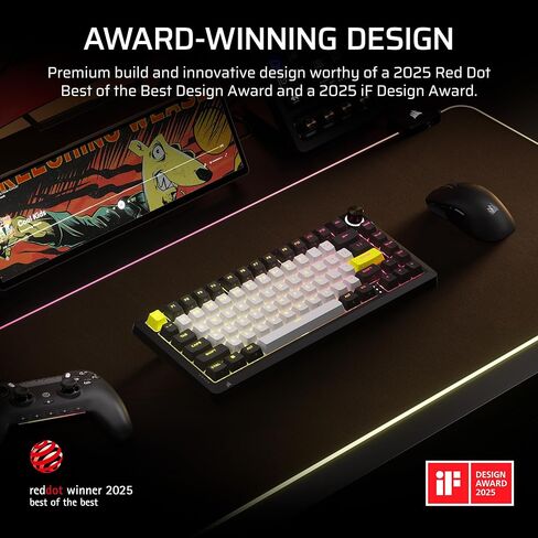 Corsair MAKR PRO 75 Hall Effect DIY Wired Magnetic Mechanical Gaming Keyboard – 75% Layout, MGX Hyperdrive Switches, Dual Actuation, Rapid Trigger, FlashTap SOCD, 8,000Hz, US Layout – Black in Saudi Arabia