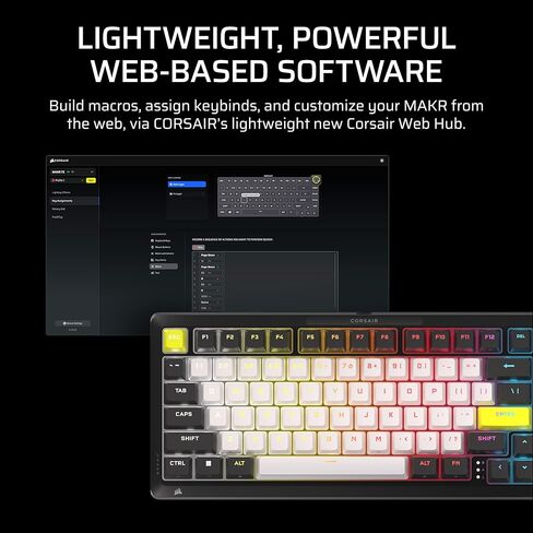 Corsair MAKR PRO 75 Hall Effect DIY Wired Magnetic Mechanical Gaming Keyboard – 75% Layout, MGX Hyperdrive Switches, Dual Actuation, Rapid Trigger, FlashTap SOCD, 8,000Hz, US Layout – Black in Saudi Arabia