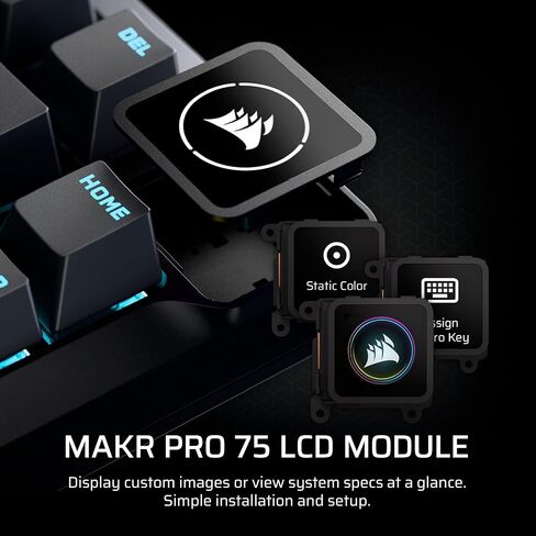 Corsair MAKR PRO 75 Hall Effect DIY Wired Magnetic Mechanical Gaming Keyboard – 75% Layout, MGX Hyperdrive Switches, Dual Actuation, Rapid Trigger, FlashTap SOCD, 8,000Hz, US Layout – Black in Saudi Arabia