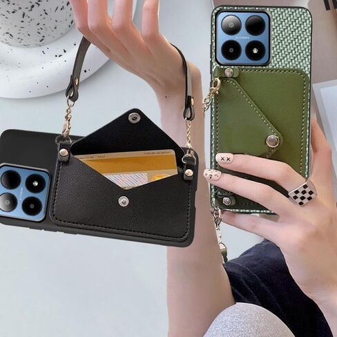 For Boost Mobile Summit 5G Wallet Case Crossbody Chain Strap, Boost Mobile Summit5G Phone Case Back Wallet with Card Holder For Women Girl, Card Slots Case with Faux Learher Wrist Strap, Black in Saudi Arabia