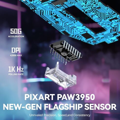 MAMBASNAKE Attack SHAKR X3MAX Wireless Gaming Mouse,PixArt PAW3950 42000 DPI,49g Ultralight Tri-Mode(BT5.4/2.4GHz/Wired), 1K Polling Rate Programmable Computer Mice for PC/MAC/Win - White in Saudi Arabia