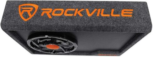 Rockville RWS10CA Bundle: 1000W 10-in Slim Powered Car Subwoofer Enclosure with Built-in Amplifier, RWK81 8 Gauge Complete Amp Installation Wiring Kit with 100% Copper RCA Cables, 2-Items in Saudi Arabia