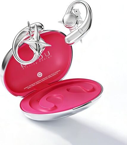 Magnetic Ear Cuff Headphones for Women, Open-Ear Jewelry Bluetooth Earbuds with Metal Mirror Finish, Clip-On Wireless Earphones, Bluetooth 5.4, Fast Charging 30H Playtime in Saudi Arabia