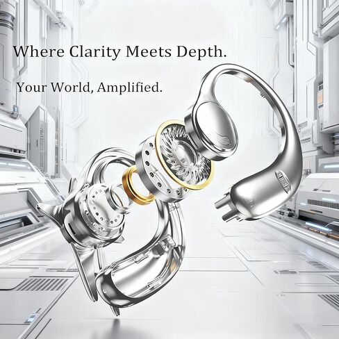 Magnetic Ear Cuff Headphones for Women, Open-Ear Jewelry Bluetooth Earbuds with Metal Mirror Finish, Clip-On Wireless Earphones, Bluetooth 5.4, Fast Charging 30H Playtime in Saudi Arabia