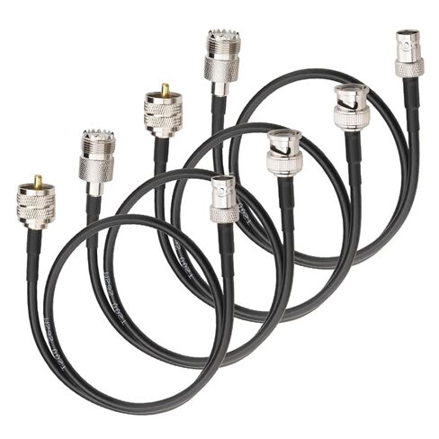 Boobrie Upgraded 4PCS BNC to UHF Cable 1.64ft Kit BNC to UHF PL259 SO239 Extension CB Radio Antenna Cable 0-6GHz Low Loss LMR200 Equivalent, Better Than RG58 in Saudi Arabia