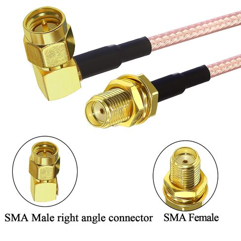 TUOLNK SMA Coaxial Cable RG316 SMA Female to SMA Male Right Angle WiFi Antenna Extension Cable for Security Camara 6inch (15cm) Coax Pigtail Cable 2 Pack in Saudi Arabia