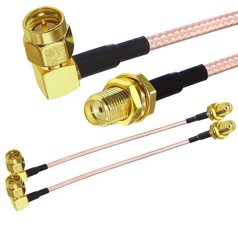 TUOLNK SMA Coaxial Cable RG316 SMA Female to SMA Male Right Angle WiFi Antenna Extension Cable for Security Camara 6inch (15cm) Coax Pigtail Cable 2 Pack in Saudi Arabia