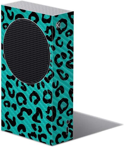 غلاف MightySkins من ألياف الكربون متوافق مع Xbox Series S - Teal Leopard | لمسة نهائية واقية ومتينة من ألياف الكربون | سهل التطبيق وتغيير الأنماط | صنع في الولايات المتحدة الأمريكية in Kuwait