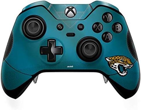 ملصق Skinit المخصص للألعاب متوافق مع وحدة تحكم Xbox One Elite - تصميم جيرسي لفريق NFL Jacksonville Jaguars مرخص رسميًا in Saudi Arabia