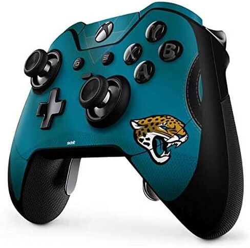 ملصق Skinit المخصص للألعاب متوافق مع وحدة تحكم Xbox One Elite - تصميم جيرسي لفريق NFL Jacksonville Jaguars مرخص رسميًا in Saudi Arabia