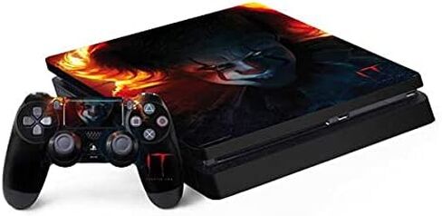 Skinit Decal Gaming Skin Compatible with PS4 Slim Bundle - Officially Licensed Warner Bros IT Volume 2 Poster Design in Saudi Arabia