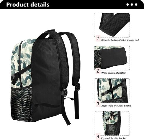 Lightweight Casual Waterproof Daypack Lightweight Packable Hiking Backpack,18.5" Foldable Travel Backpack for College,Hiking,Gym​,Leaf Pattern (14) Design in Saudi Arabia