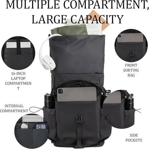 Waterproof Backpack -23L, Freely Adjustable Size With a Large Capacity of 17L to 23L, Suitable for Sports, Outdoor Activities, Mountaineering, Cycling, Hiking, Camping, Kayaking, Fishing in Kuwait