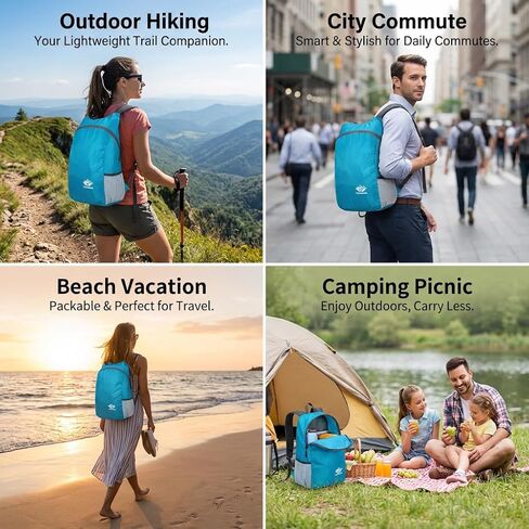 Hiking Daypack, Waterproof Ultra Lightweight Packable Backpack, 20L Foldable Travel Packable Backpack for Travel Camping Cycling Outdoor Sports in Saudi Arabia