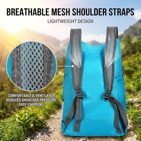 Hiking Daypack, Waterproof Ultra Lightweight Packable Backpack, 20L Foldable Travel Packable Backpack for Travel Camping Cycling Outdoor Sports in Saudi Arabia