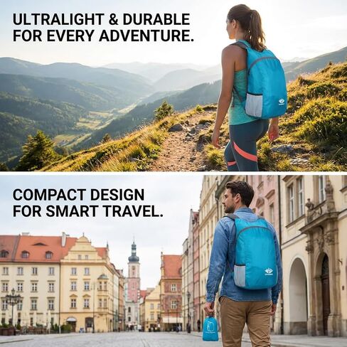 Hiking Daypack, Waterproof Ultra Lightweight Packable Backpack, 20L Foldable Travel Packable Backpack for Travel Camping Cycling Outdoor Sports in Saudi Arabia