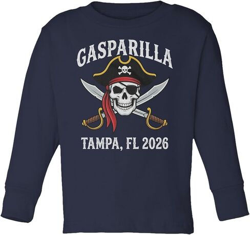 Gasparilla Inspired Pirate Skull - Festival Tribute Toddler Long Sleeve Tshirt in Saudi Arabia