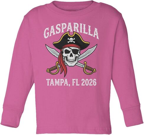 Gasparilla Inspired Pirate Skull - Festival Tribute Toddler Long Sleeve Tshirt in Saudi Arabia